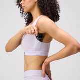 Bandit | Striped Cadence™ Scoop Neck Run Bra - Light Thistle