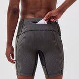 Bandit | Striped Cadence™ 7 Pocket Half Tights - Black with Chalk