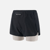 District Vision | Layered Trail Shorts - Black/Dove