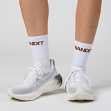 Bandit | Lite Run™️ Quarter Socks - White with Nutmeg - 2 Pack