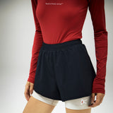 District Vision | Layered Trail Shorts - Black/Dove