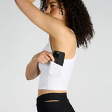 โจร | เสื้อกล้าม Crop Drift™ พร้อมบราในตัว - สีขาว