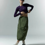 District Vision | เสื้อยืดคอกลมแขนยาว น้ำหนักเบา สำหรับผู้หญิง - สีพลัม