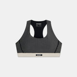 Bandit | Striped Cadence™ Run Bra - Black with Chalk