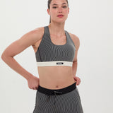 Bandit | Striped Cadence™ Run Bra - Black with Chalk