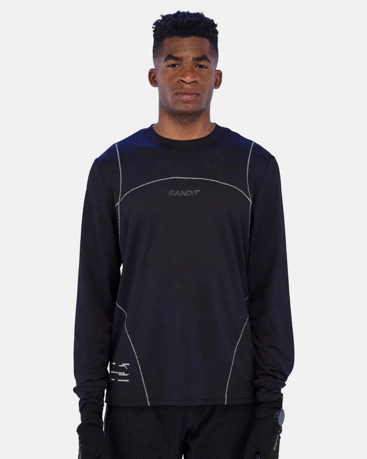 Bandit | MEN'S MICROMESH™ REFLECTO STITCH™ LONG SLEEVE TEE - BLACK