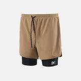 District Vision | Layered Pocketed Trail Shorts - Morel/Black