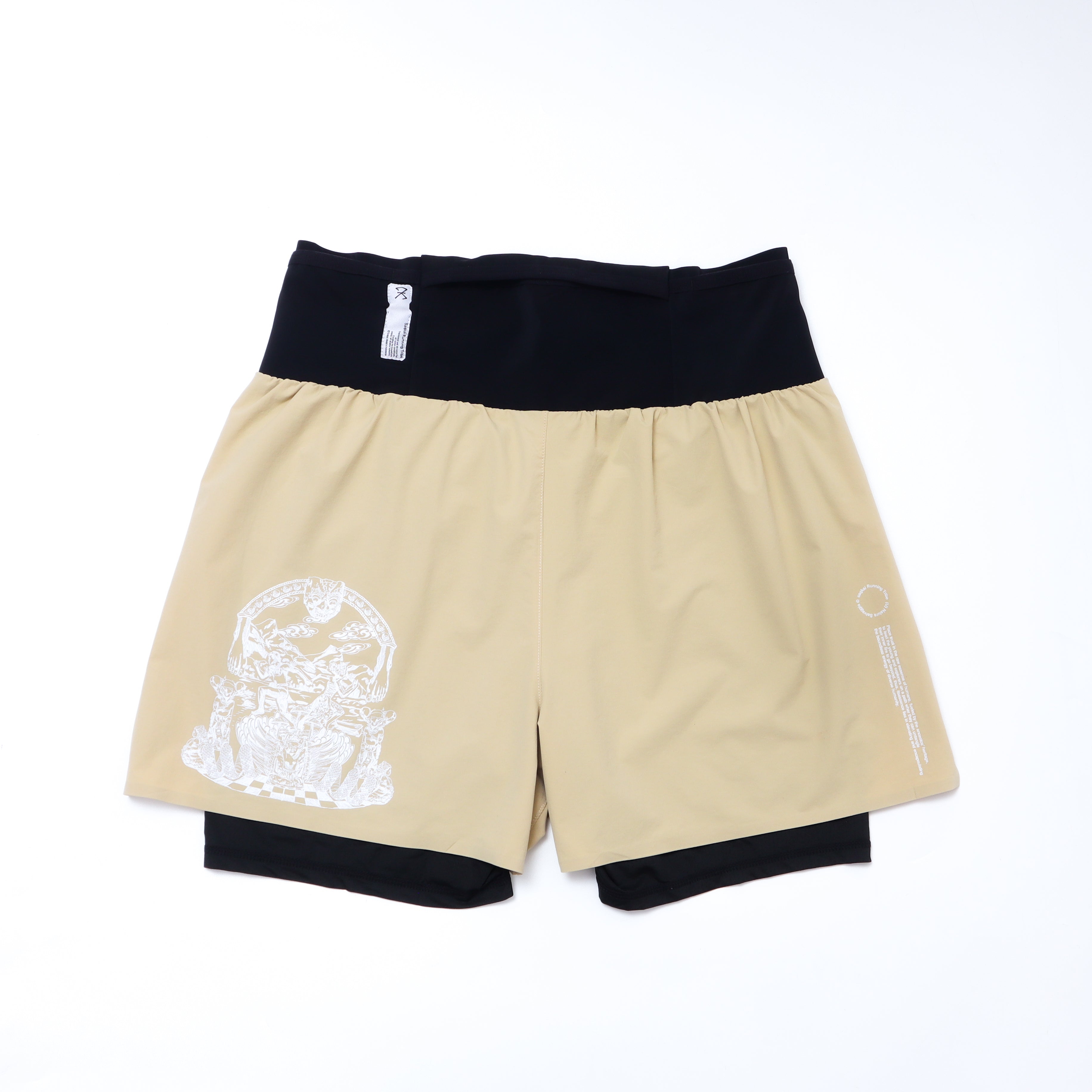 Saqkai | [ELITE] Saqkai Tribe X Bottlesmoker X Andreyoga — 2-in-1 Performance Trail Short - Khaki