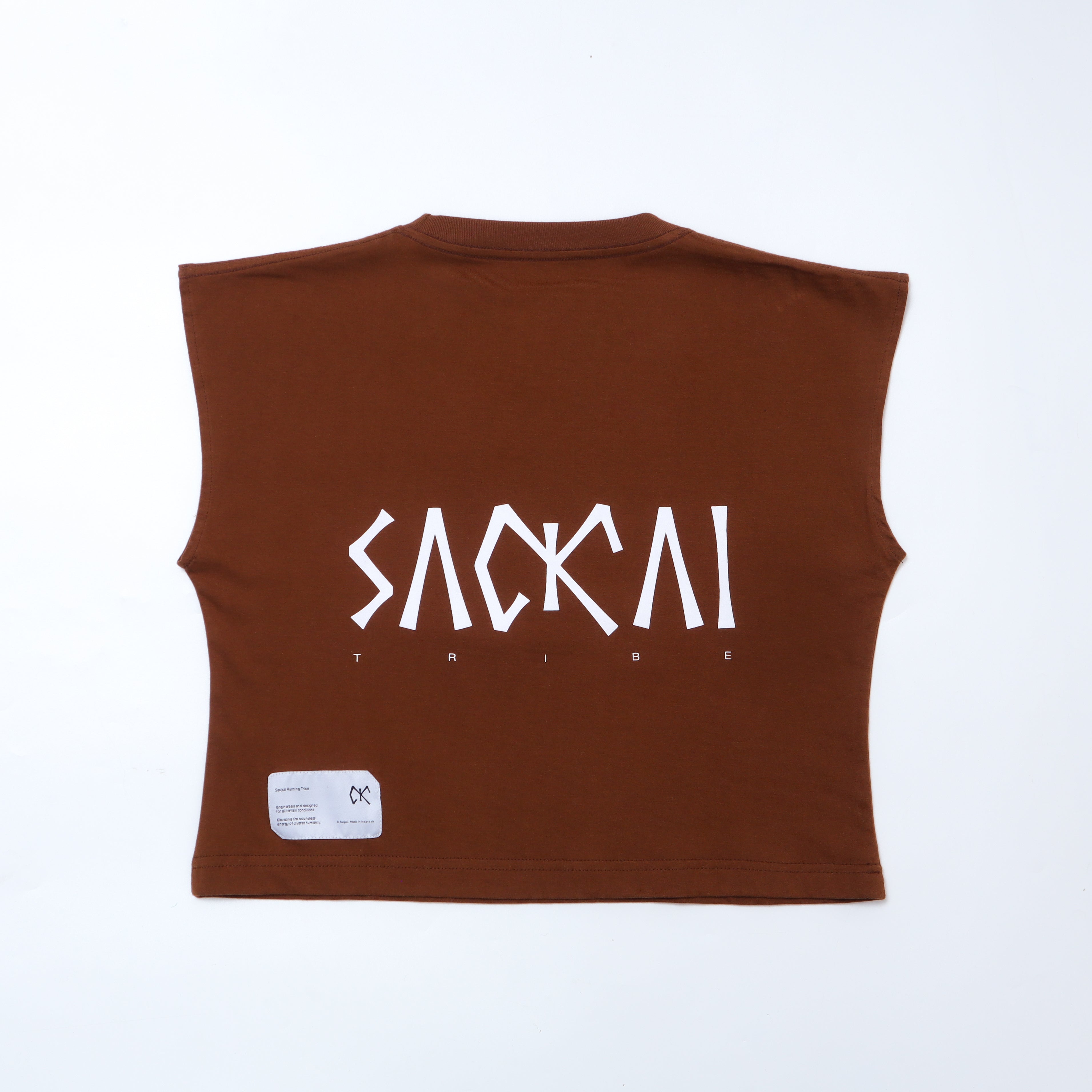 Saqkai | Saqkai Tribe X Bottlesmoker X Andreyoga — Women Crop Tee - Coffee Brown