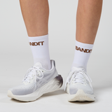 Bandit | Lite Run™️  Quarter Socks - White with Nutmeg - 2 Pack