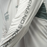 Hermanos Koumori | LS AOP Light Training T-Shirt - Silver Cloud / Balsam Green
