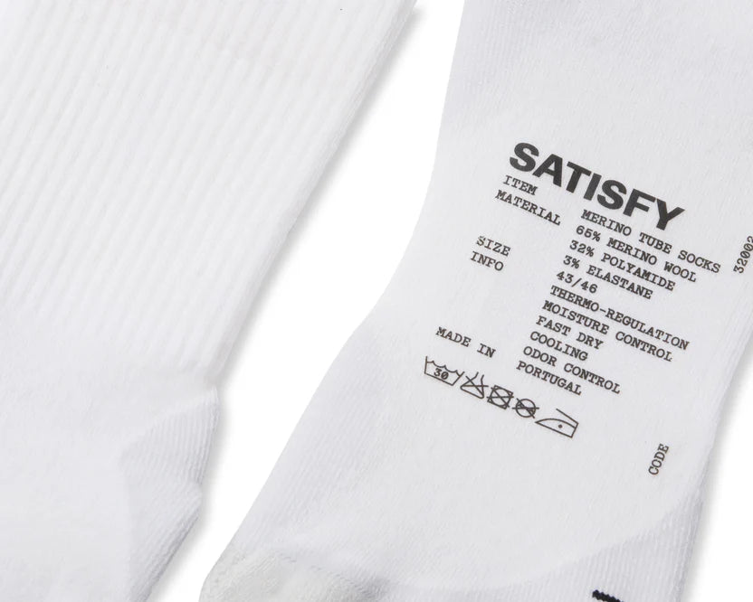 Satisfy | Merino Nylon Tube Socks - Off White