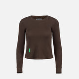 District Vision | Fitted Long Sleeve Waffle T-Shirt - Umber