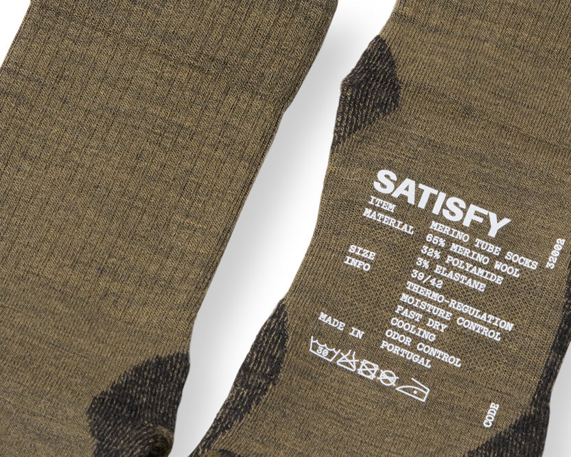 Satisfy | Merino Nylon Tube Socks - Dark Olive