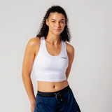 Bandit | Drift™ Crop Singlet w/ Built in Bra - White