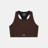 Bandit | Women's Striped Cadence™ Longline Bra - Cacao / Black