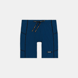 Bandit | Men's Striped Cadence™ 7 Pocket Lined Quarter Tights - Ink Blue / Black