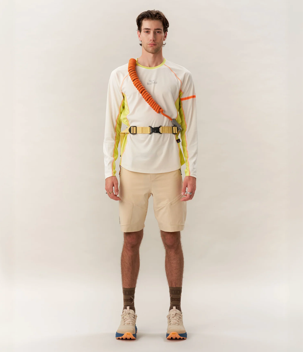 Uppervoid | Saci "MOISTURE WICKING LONG SLEEVE T-SHIRT" - White & Lime