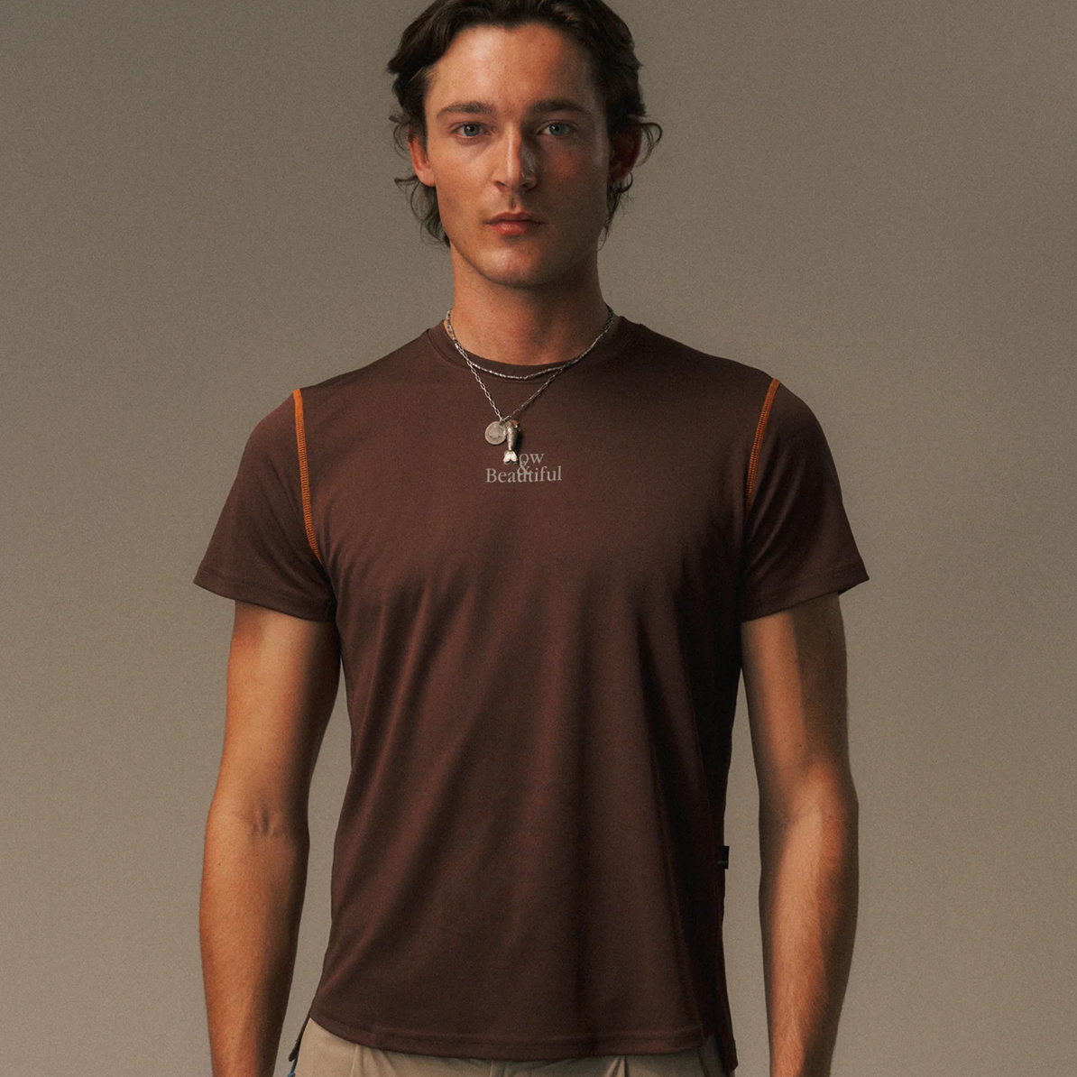 Uppervoid | Tyet S "MOISTURE WICKING T-SHIRT" - Coffee