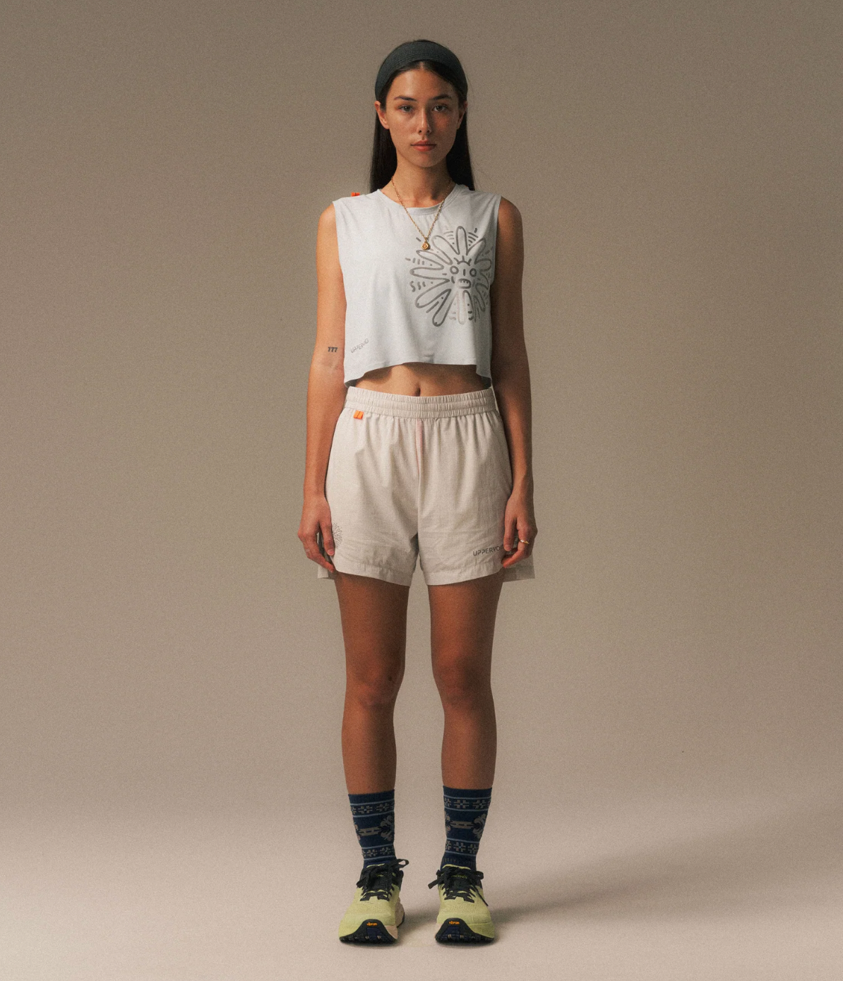 Uppervoid | Vala "CROPPED MUSCLE TEE" - Blue Green
