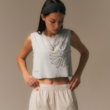 Uppervoid | Vala "CROPPED MUSCLE TEE" - Blue Green