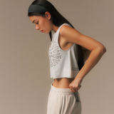 Uppervoid | Vala "CROPPED MUSCLE TEE" - Blue Green