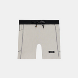 Bandit | Women's Striped Cadence™ 5" Compression Shorts - Plaster / Slate
