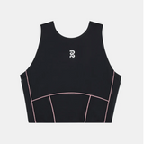 Bandit | Stamina™ Pop Stitch Volta Crop - Black with Mauve