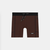 Bandit | Women's Striped Cadence™ 5" Compression Shorts - Cacao / Black