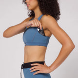 Bandit | Gridlock™ Scoop Neck Run Bra - STEEL BLUE