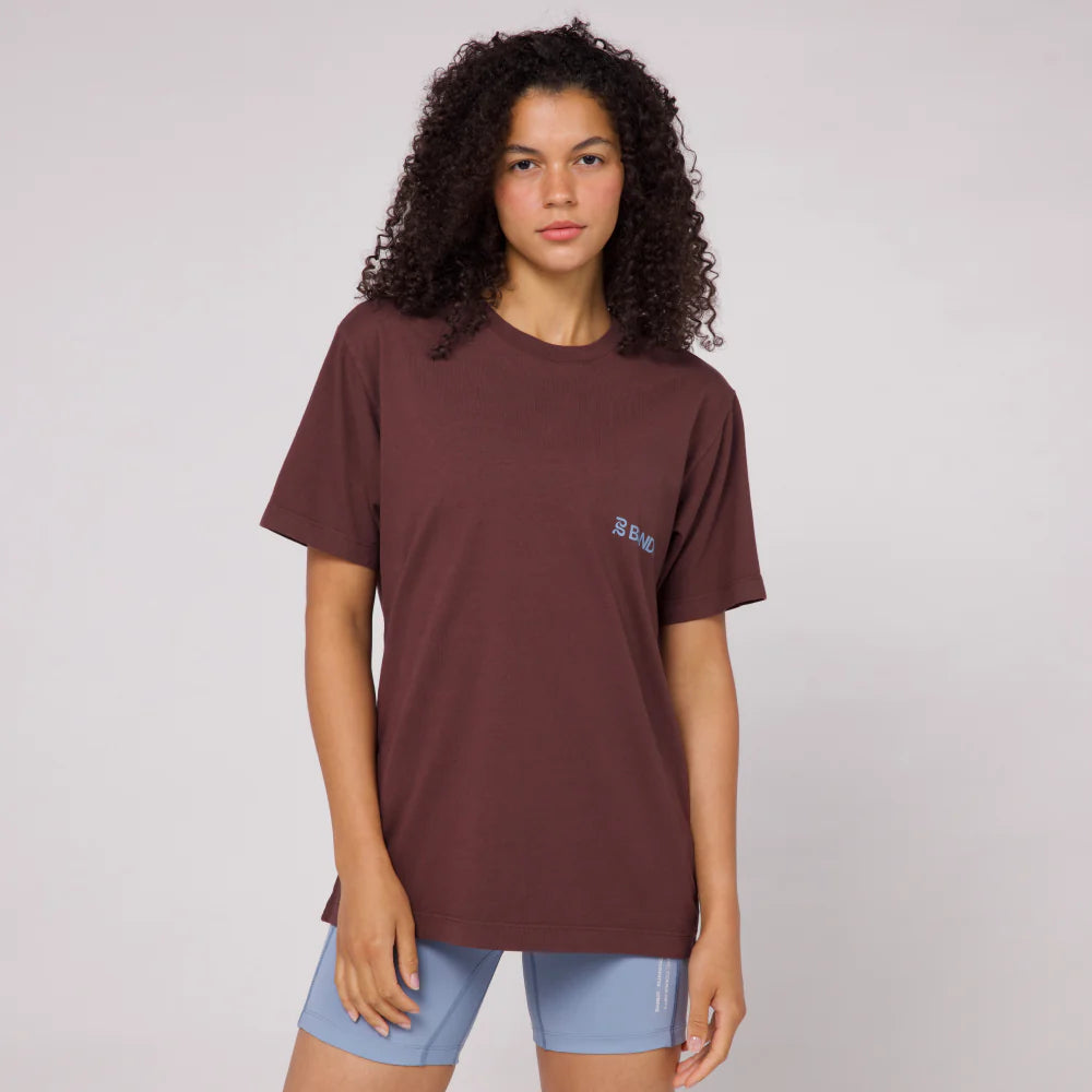 Bandit | The Community Tee, Unisex - Chocolate with Smokey Blue