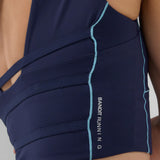 Bandit | Stamina™ Pop Stitch Volta Crop - NY Navy with Vintage Blue