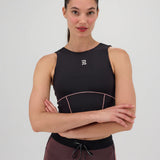 Bandit | Stamina™ Pop Stitch Volta Crop - Black with Mauve