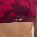Bandit | Cadence™ Scoop Neck Run Bra - Fig with Berry Abstract Floral