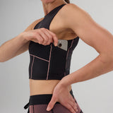 Bandit | Stamina™ Pop Stitch Volta Crop - Black with Mauve