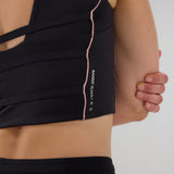 Bandit | Stamina™ Pop Stitch Volta Crop - Black with Mauve