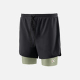 District Vision | Layered Pocketed Trail Shorts - Black/Ash