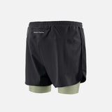 District Vision | Layered Pocketed Trail Shorts - Black/Ash