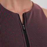 Bandit | Striped Cadence™ Zip Front Race Crop - Black with Mauve