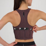 Bandit | Striped Cadence™ Zip Front Race Crop - Black with Mauve