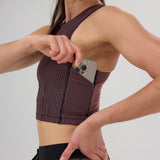 Bandit | Striped Cadence™ Zip Front Race Crop - Black with Mauve