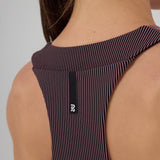 Bandit | Striped Cadence™ Zip Front Race Crop - Black with Mauve