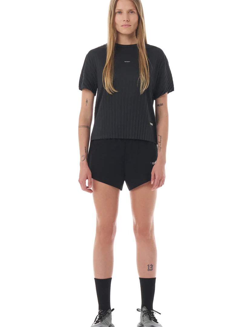 Satisfy | AuraLite™ Pleated T‑Shirt - Black