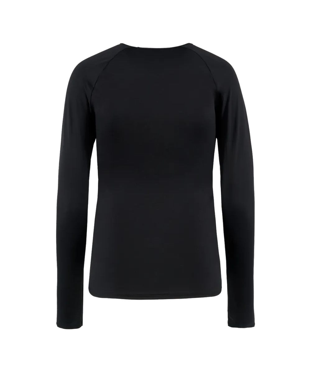 District Vision | เสื้อยืดคอกลมแขนยาวน้ำหนักเบาสำหรับผู้หญิง - สีดำ 