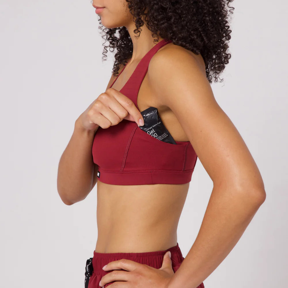 Bandit | Gridlock™ Scoop Neck Run Bra - CHERRY