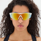 District Vision | Junya Racer - White D+ Amber Mirror