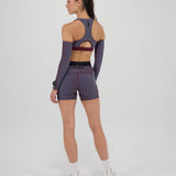 Bandit | Striped Cadence™ 5" Compression - Fig with Vintage Blue