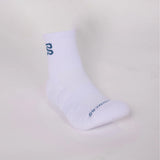 Bandit | Cushion Run Current Quarter Socks - White with Steel Blue - 2 Pack