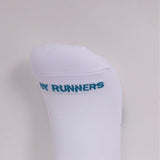 Bandit | Cushion Run Current Quarter Socks - White with Steel Blue - 2 Pack