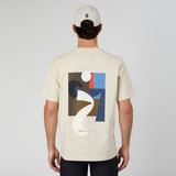 Bandit | ABSTRACT MULTI-RUNNER COTTON TEE, UNISEX - CHAMPAGNE